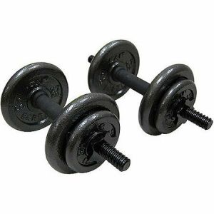 Everything you need Fitness Golds Gym Cast Iron Dumbbells Set 40 Lb Adjustable Weight Dumbbell Handles 