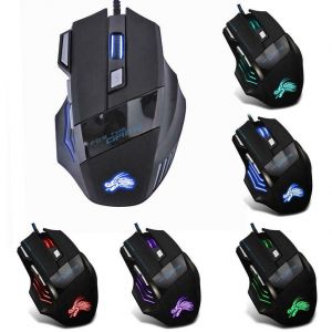 Everything you need Fitness 5500DPI LED Optical USB Wired Gaming Mouse 7 Buttons Gamer Computer Mice Black