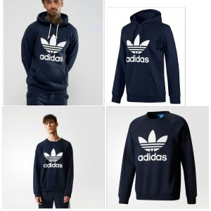 Everything you need Clothes Adidas Original Men&#039;s Trefoil Navy Hoodie and Crew Neck Sweat Shirt